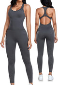 Elevate Your Workout Style with Our Women's Seamless Yoga Jumpsuit – Sexy Racerback, Tummy Control, and Built-in Bra for Ultimate Comfort
