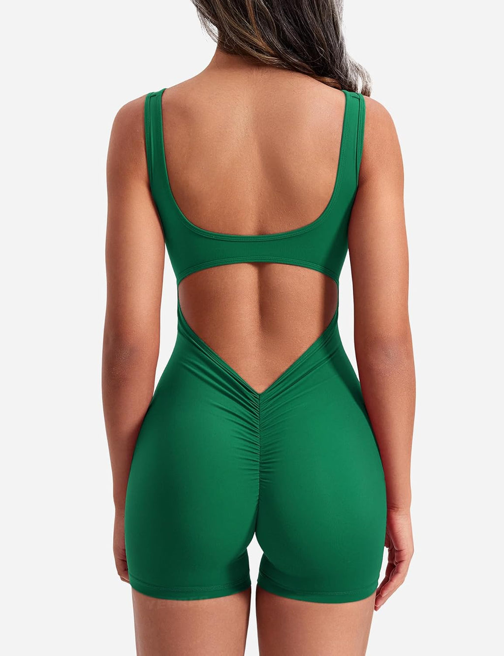 Elevate Your Workout with the Coreflex Backless Tummy Control Jumpsuit for Women - Stylish Sleeveless Yoga Romper in Storm Green