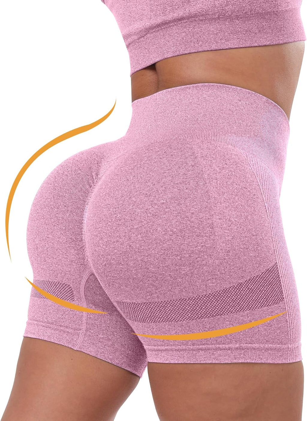 Workout Shorts Sets for Women, High Waisted Gym Butt Lifting Scrunch Butt Seamless Shorts