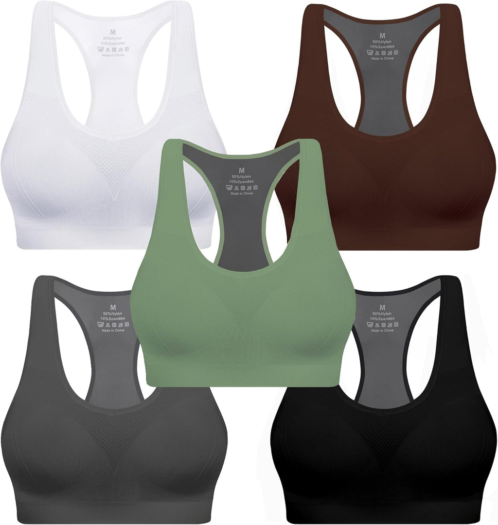 Women Racerback Sports Bras - High Impact Workout Gym Activewear Bra